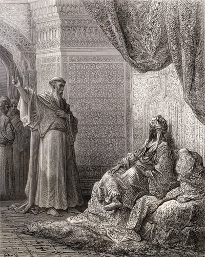 St. Francis of Assisi endeavors to convert the Sultan Malek Kamel, illustration from 